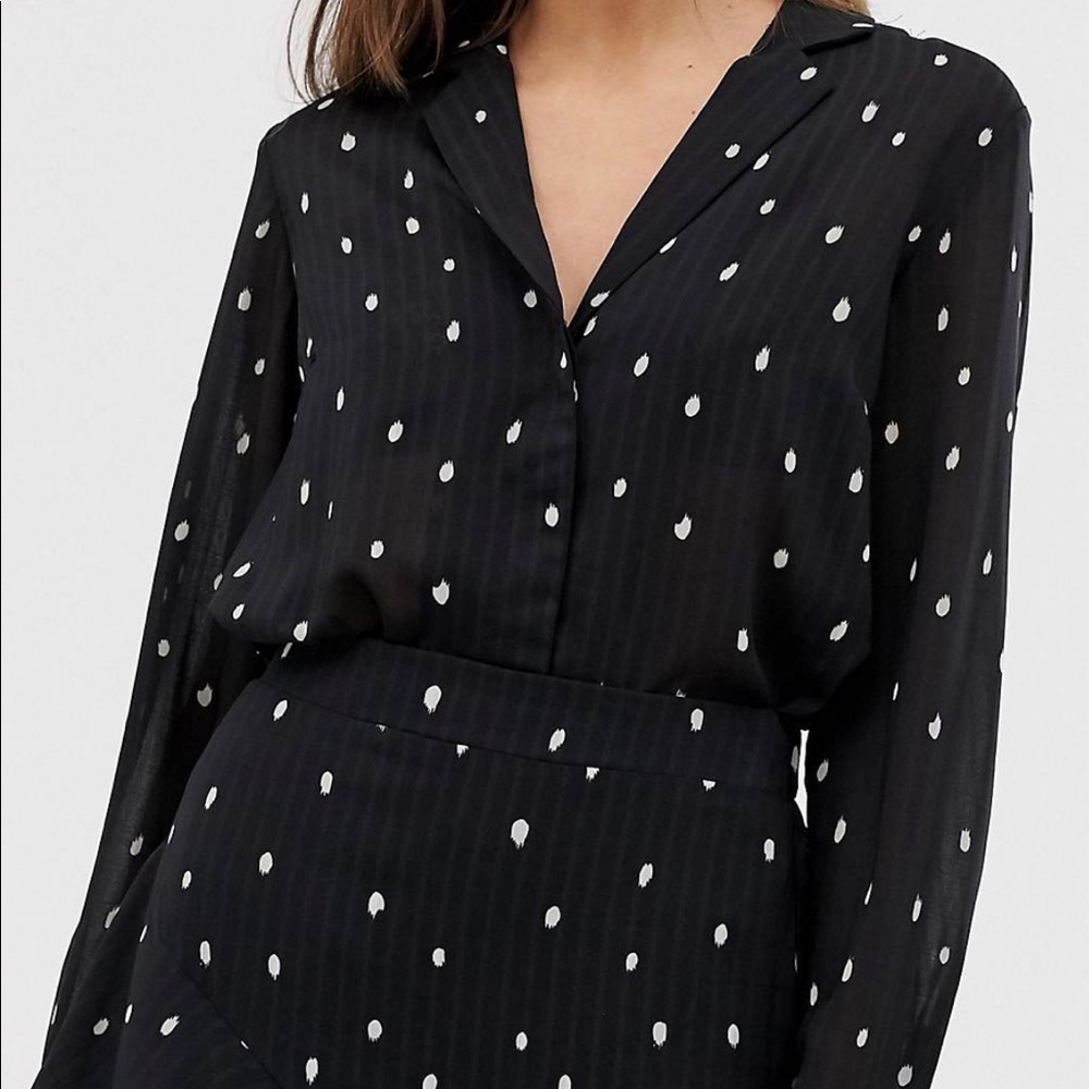 Polka Dot button through blouse